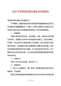 2025年思想政治理論課社會實踐報告