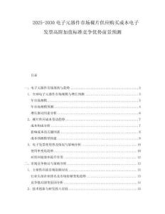 2025-2030電子元器件市場裸片供應(yīng)購買成本電子發(fā)票高附加值標準競爭優(yōu)勢前景預(yù)測
