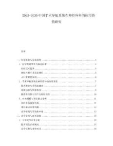 2025-2030中國手術(shù)導(dǎo)航系統(tǒng)在神經(jīng)外科的應(yīng)用價(jià)值研究
