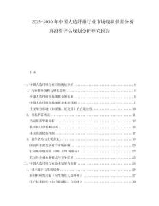 2025-2030年中國人造纖維行業(yè)市場現(xiàn)狀供需分析及投資評估規(guī)劃分析研究報告