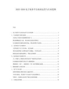 2025-2030電子商務平臺商業運營與行業趨勢