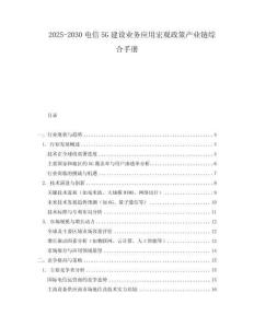 2025-2030電信5G建設業務應用宏觀政策產業鏈綜合手冊
