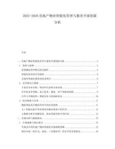 2025-2030房地產物業智能化管理與服務升級創新分析