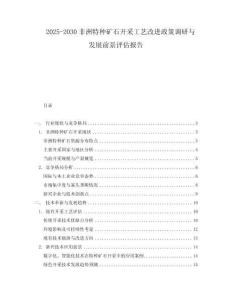 2025-2030非洲特種礦石開采工藝改進政策調研與發展前景評估報告