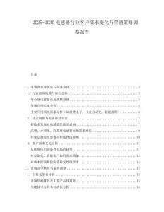 2025-2030電感器行業(yè)客戶需求變化與營(yíng)銷策略調(diào)整報(bào)告