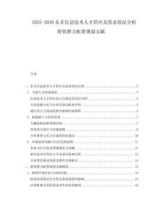 2025-2030東非信息技術人才供應及需求狀況分析投資潛力配置規(guī)劃文獻