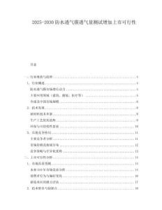 2025-2030防水透氣膜透氣量測試增加上市可行性
