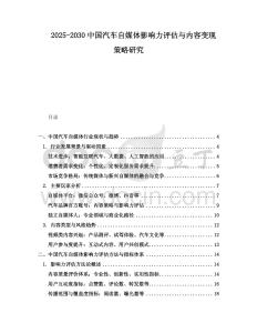 2025-2030中國汽車自媒體影響力評估與內容變現策略研究