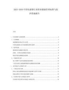 2025-2030中國電感器行業職業健康管理標準與防護措施報告