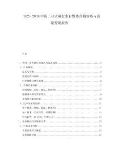 2025-2030中國工業大麻行業自媒體營銷策略與流量變現報告