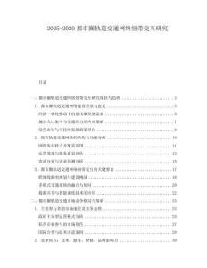 2025-2030都市圈軌道交通網(wǎng)絡紐帶交互研究