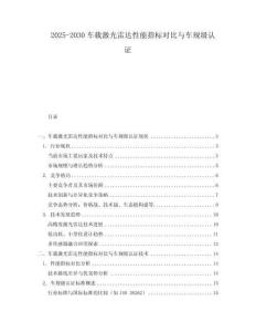 2025-2030車載激光雷達(dá)性能指標(biāo)對(duì)比與車規(guī)級(jí)認(rèn)證