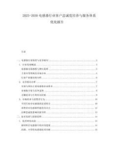 2025-2030電感器行業(yè)客戶忠誠度培養(yǎng)與服務(wù)體系優(yōu)化報告