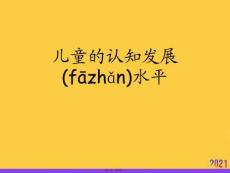 兒童的認知發(fā)展水平實用全套PPT