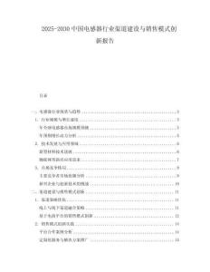 2025-2030中國電感器行業(yè)渠道建設與銷售模式創(chuàng)新報告