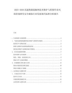 2025-2030高速鐵路接觸網技術維護與檢修作業風險控制研究安全確保行業發展現代標準分析報告