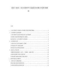 2025-2030工業互聯網平臺建設企業數字化轉型路徑