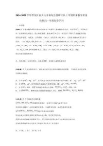 2024-2025學年黑龍江省大慶市林甸縣智研團隊上學期期末教學質量檢測高一年級化學學科