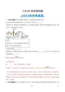專題19 科學(xué)探究題（全國通用）（第01期）（解析版）【好題匯編】2025年中考化學(xué)真題分類匯編（全國通用）