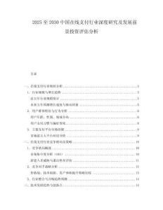 2025至2030中國在線支付行業深度研究及發展前景投資評估分析
