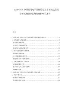 2025-2030中國醫(yī)用電子顯微鏡行業(yè)市場現(xiàn)狀供需分析及投資評估規(guī)劃分析研究報告