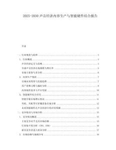 2025-2030聲音經(jīng)濟(jì)內(nèi)容生產(chǎn)與智能硬件結(jié)合報(bào)告