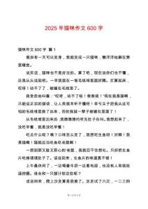 2025年貓咪作文600字