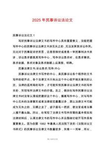 2025年民事訴訟法論文