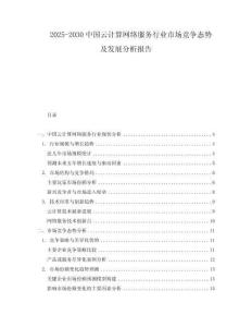 2025-2030中國云計算網絡服務行業市場競爭態勢及發展分析報告