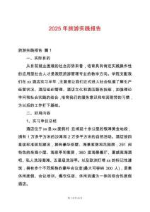 2025年旅游實踐報告