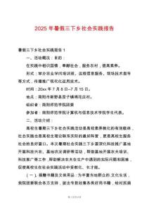 2025年暑假三下鄉(xiāng)社會實踐報告