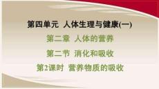 人教 七年級生物上冊  第四單元05-第二章 人體的營養-第二節 消化和吸收-第2課時 營養物質的吸收