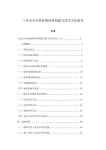 工業安全評價標準體系構建與技術方法研究