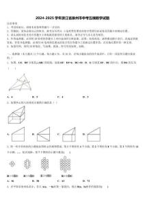 2024-2025學年浙江省泉州市中考五模數學試題含解析