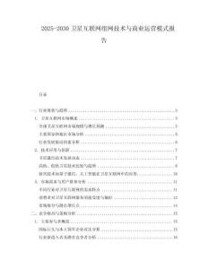 2025-2030衛星互聯網組網技術與商業運營模式報告