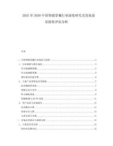 2025至2030中國智能穿戴行業深度研究及發展前景投資評估分析