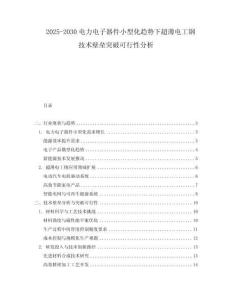 2025-2030電力電子器件小型化趨勢下超薄電工鋼技術(shù)壁壘突破可行性分析