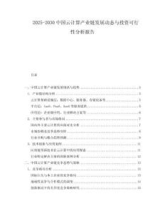 2025-2030中國云計算產(chǎn)業(yè)鏈發(fā)展動態(tài)與投資可行性分析報告