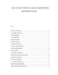 2025至2030中國珠寶電子商務行業深度研究及發展前景投資評估分析