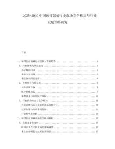 2025-2030中國(guó)醫(yī)療器械行業(yè)市場(chǎng)競(jìng)爭(zhēng)格局與行業(yè)發(fā)展策略研究