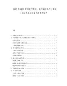 2025至2030中國數(shù)控車床、數(shù)控車削中心行業(yè)項目調(diào)研及市場前景預測評估報告