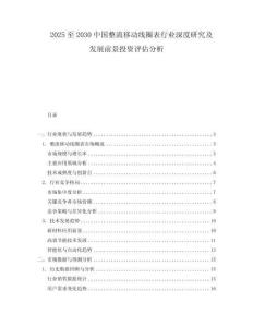 2025至2030中國整流移動(dòng)線圈表行業(yè)深度研究及發(fā)展前景投資評(píng)估分析