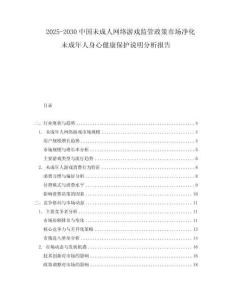 2025-2030中國未成人網(wǎng)絡(luò)游戲監(jiān)管政策市場凈化未成年人身心健康保護說明分析報告