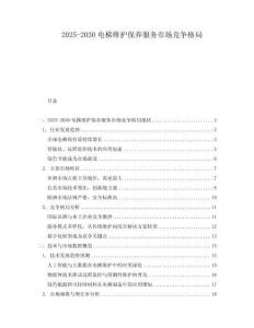 2025-2030電梯維護保養服務市場競爭格局