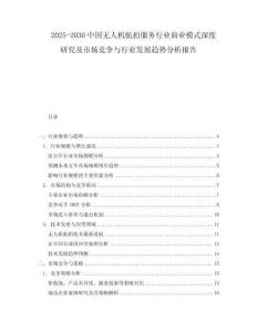 2025-2030中國無人機航拍服務行業商業模式深度研究及市場競爭與行業發展趨勢分析報告