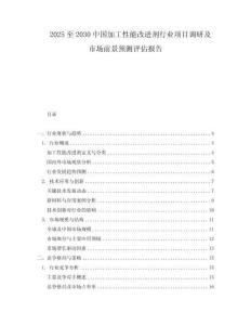 2025至2030中國加工性能改進劑行業項目調研及市場前景預測評估報告