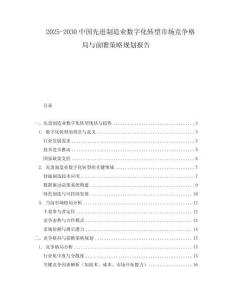 2025-2030中國先進制造業數字化轉型市場競爭格局與前瞻策略規劃報告