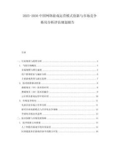 2025-2030中國網絡游戲運營模式創新與市場競爭格局分析評估規劃報告