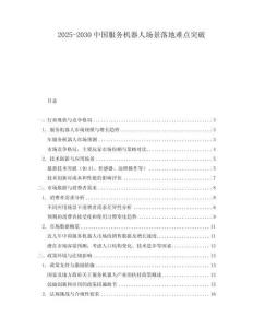 2025-2030中國服務機器人場景落地難點突破