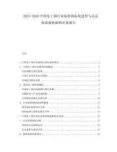 2025-2030中國(guó)電工鋼行業(yè)標(biāo)準(zhǔn)國(guó)際化進(jìn)程與認(rèn)證體系接軌障礙對(duì)策報(bào)告